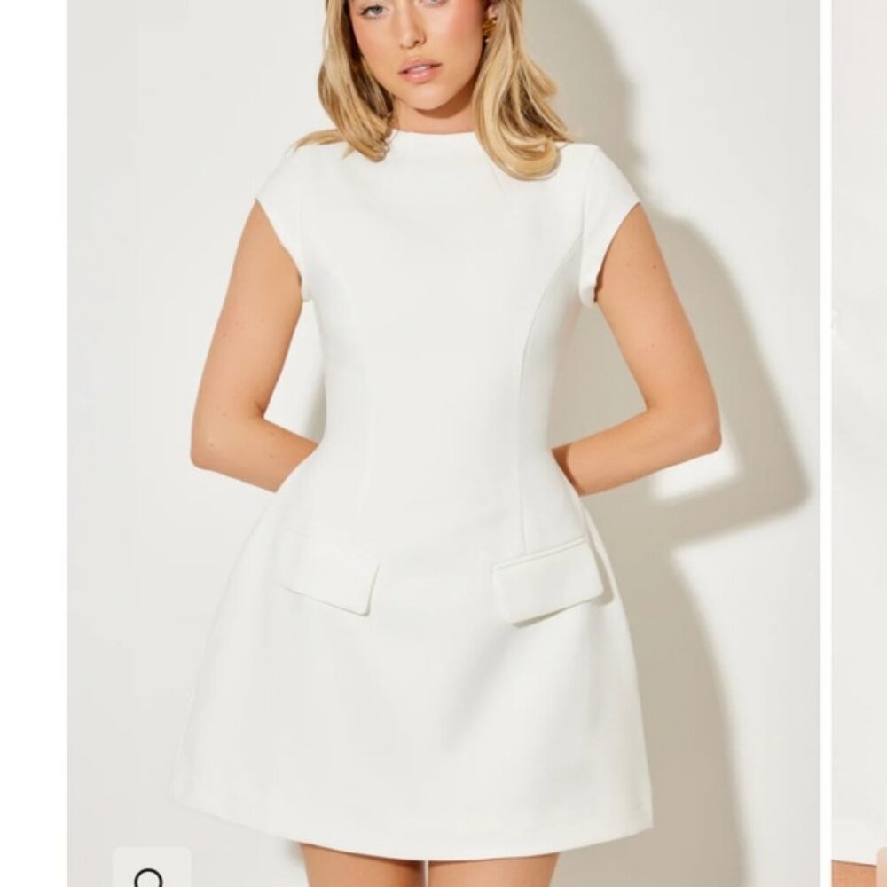 OddMuse The Ultimate Muse Cap Sleeve Mini Dress Tall White